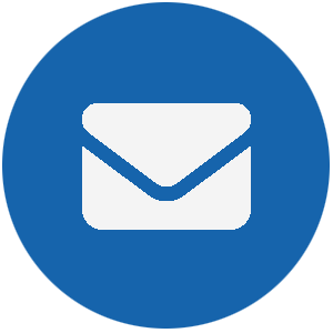 envelope icon on blue circle background